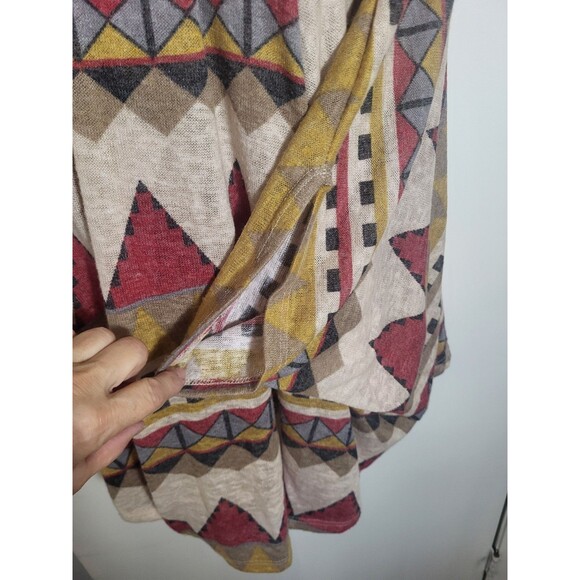Freeway Aztec Western Boho Southwestern Sante Fe Belted Cape Cardigan L - Picture 9 of 11